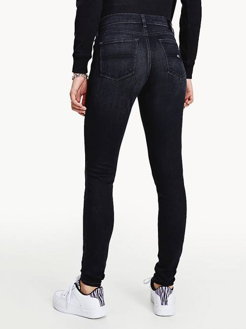 Tommy Hilfiger Nora Mid Cut Cut Cut Rise Skinny Black Jean Pantolon Kadın Denim | TH462QFD