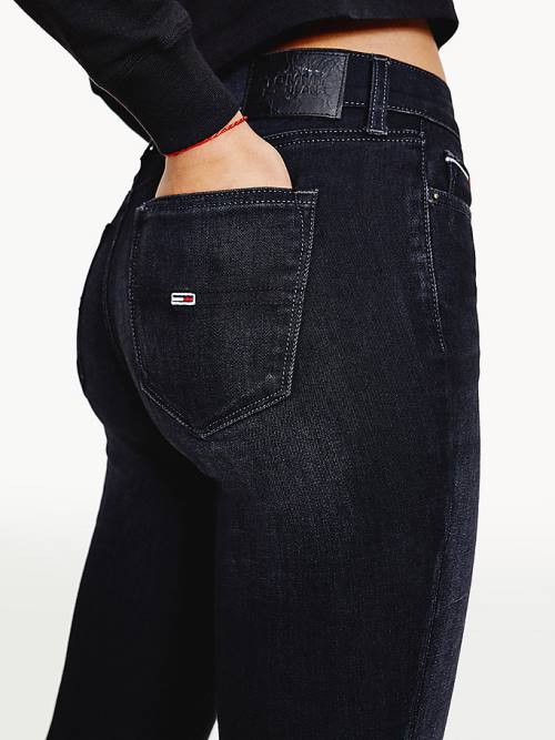 Tommy Hilfiger Nora Mid Cut Cut Cut Rise Skinny Black Jean Pantolon Kadın Denim | TH462QFD