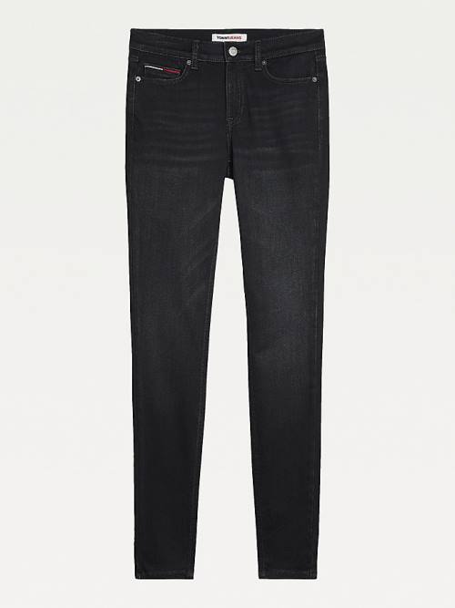 Tommy Hilfiger Nora Mid Cut Cut Cut Rise Skinny Black Jean Pantolon Kadın Denim | TH462QFD