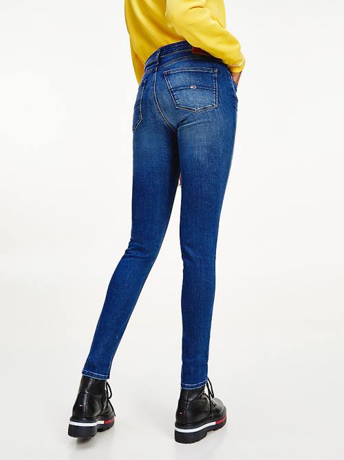 Tommy Hilfiger Nora Mid Cut Cut Cut Rise Skinny Faded Jean Pantolon Kadın Denim | TH598NUF