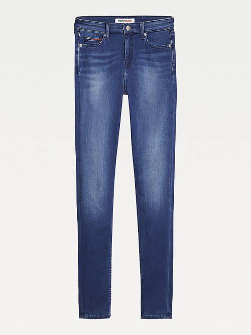 Tommy Hilfiger Nora Mid Cut Cut Cut Rise Skinny Faded Jean Pantolon Kadın Denim | TH598NUF