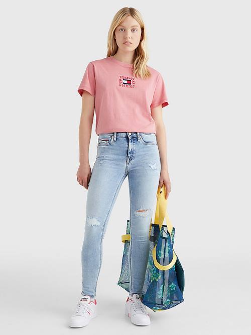 Tommy Hilfiger Nora Mid Cut Cut Cut Rise Skinny Ankle Jean Pantolon Kadın Denim | TH634OZQ