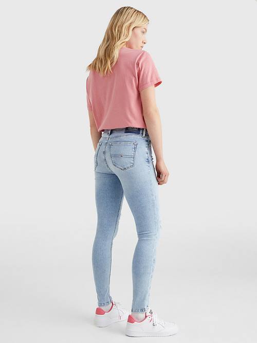 Tommy Hilfiger Nora Mid Cut Cut Cut Rise Skinny Ankle Jean Pantolon Kadın Denim | TH634OZQ