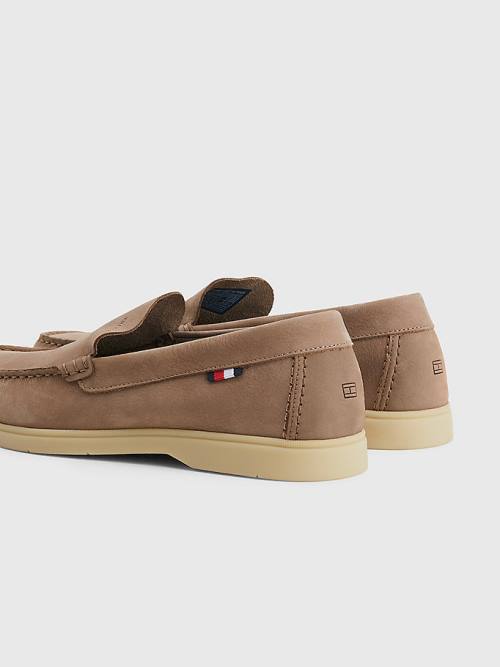 Tommy Hilfiger Nubuck Deri Loafer Günlük Ayakkabı Erkek Haki | TH804MDR