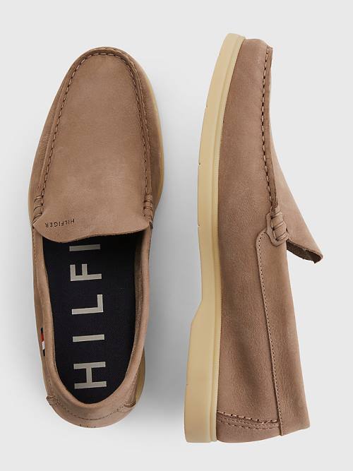 Tommy Hilfiger Nubuck Deri Loafer Günlük Ayakkabı Erkek Haki | TH804MDR