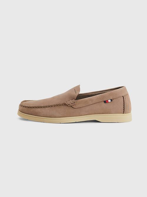 Tommy Hilfiger Nubuck Deri Loafer Günlük Ayakkabı Erkek Haki | TH804MDR