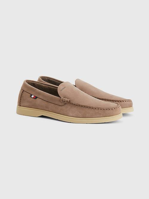 Tommy Hilfiger Nubuck Deri Loafer Günlük Ayakkabı Erkek Haki | TH804MDR