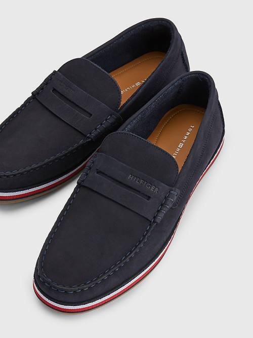 Tommy Hilfiger Nubuck Moccasins Günlük Ayakkabı Erkek Mavi | TH950IKW