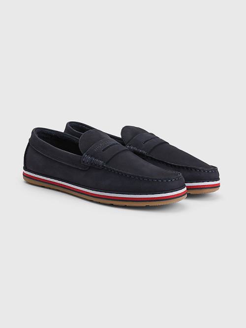 Tommy Hilfiger Nubuck Moccasins Günlük Ayakkabı Erkek Mavi | TH950IKW