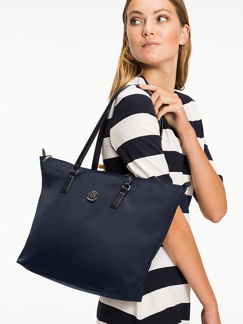 Tommy Hilfiger Nylon Blend Tote Çanta Kadın Mavi | TH956LSE