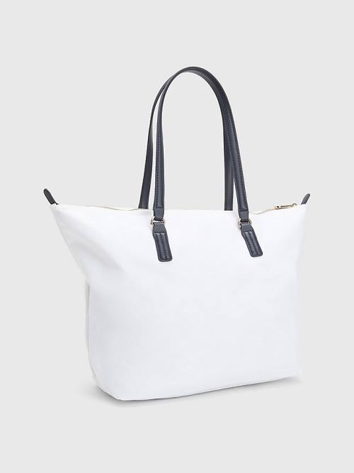 Tommy Hilfiger Nylon Signature Tote Çanta Kadın Beyaz | TH539HXO