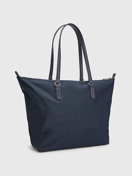 Tommy Hilfiger Nylon Signature Tote Çanta Kadın Mavi | TH813VLH