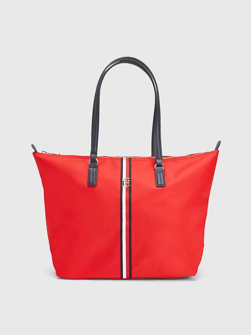 Tommy Hilfiger Nylon Signature Tote Çanta Kadın Kırmızı | TH907FGE