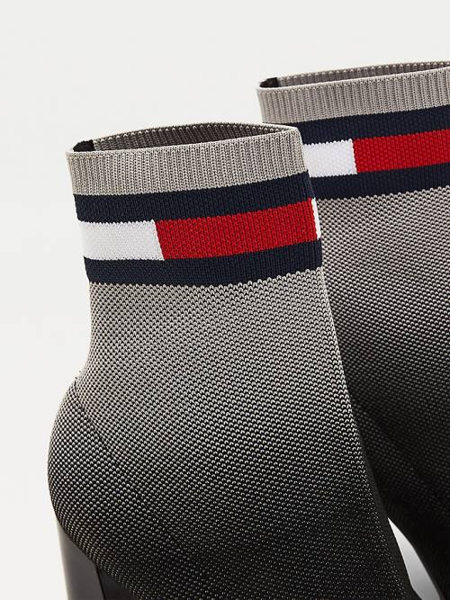 Tommy Hilfiger Ombre Knit High Heel Bot Kadın Siyah | TH087XNL