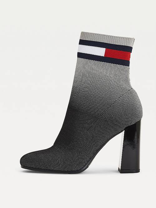 Tommy Hilfiger Ombre Knit High Heel Bot Kadın Siyah | TH087XNL