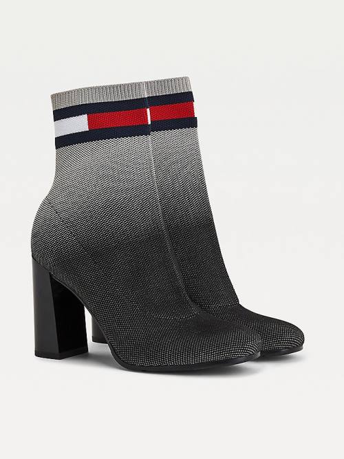 Tommy Hilfiger Ombre Knit High Heel Bot Kadın Siyah | TH087XNL