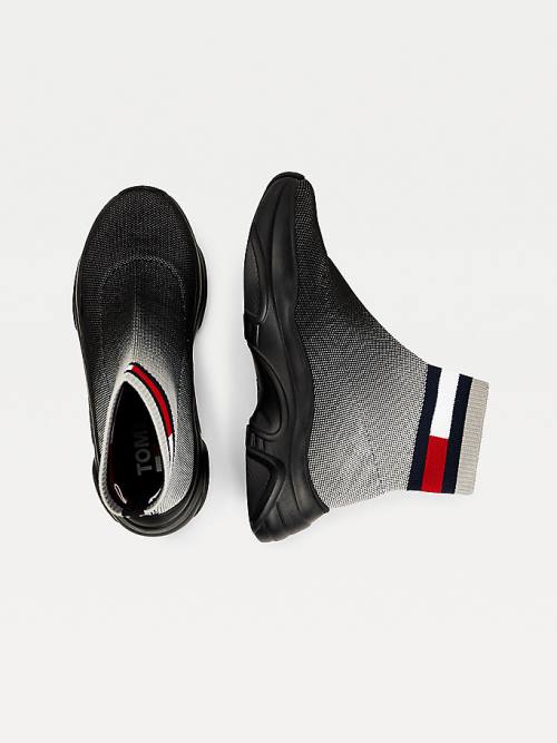 Tommy Hilfiger Ombre Knit Hybrid Bot Kadın Siyah | TH680NGA