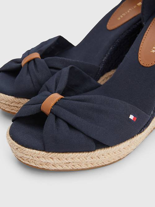 Tommy Hilfiger Open Burunlu High Wedge Espadril Sandalet Kadın Mavi | TH981FGA