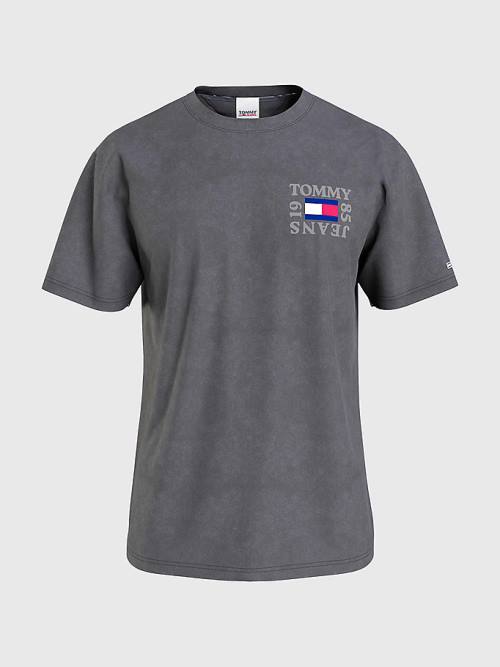 Tommy Hilfiger Organic Pamuklu Boxy Tişört Erkek Siyah | TH605JWC