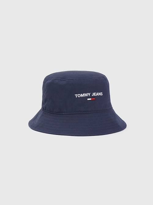 Tommy Hilfiger Organic Pamuklu Bucket Şapka Erkek Mavi | TH190DRA