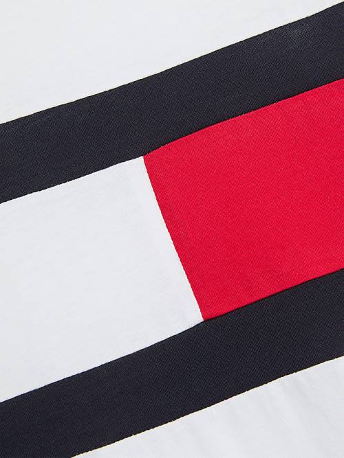 Tommy Hilfiger Organic Pamuklu Colour-Blocked Mayo Erkek Çocuk Beyaz | TH794XZH