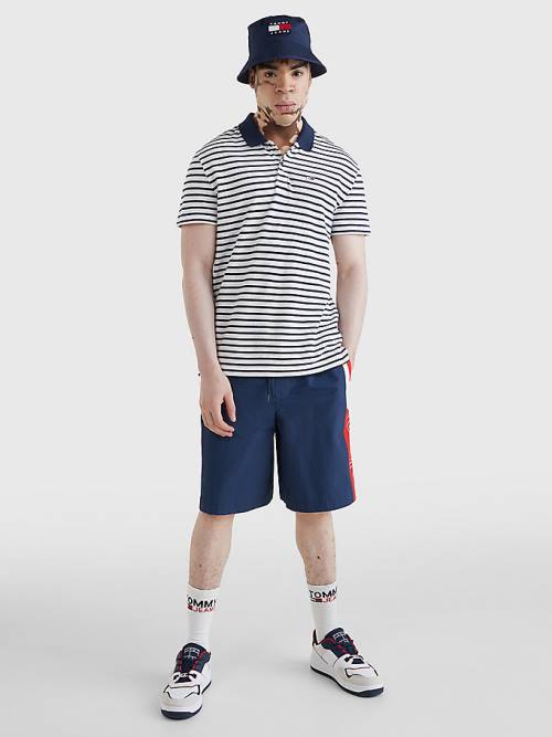 Tommy Hilfiger Organic Pamuklu Contrast Collar Polo Yaka Tişört Erkek Mavi | TH405BDA