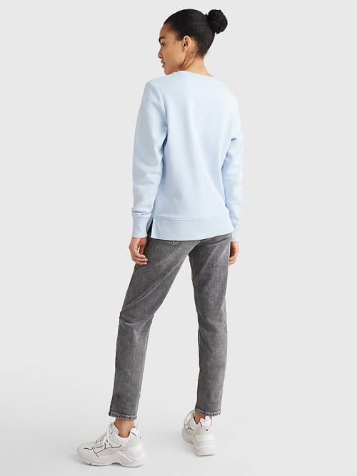 Tommy Hilfiger Organic Pamuklu Crew Neck Sweatshirt Kadın Mavi | TH347XVS