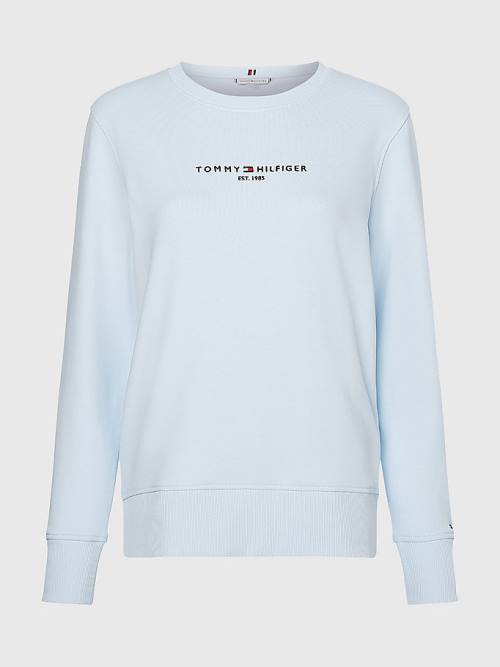 Tommy Hilfiger Organic Pamuklu Crew Neck Sweatshirt Kadın Mavi | TH347XVS