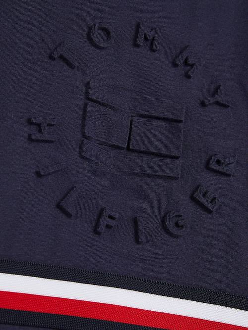 Tommy Hilfiger Organic Pamuklu Embossed Logo Tişört Erkek Çocuk Mavi | TH087GLE