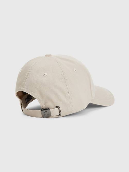 Tommy Hilfiger Organic Pamuklu Flag Embroidery Cap Şapka Erkek Bej Rengi | TH308XHB