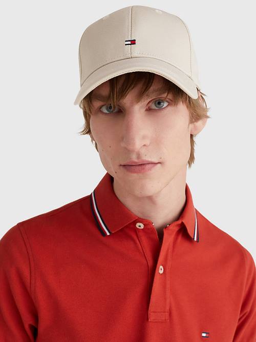 Tommy Hilfiger Organic Pamuklu Flag Embroidery Cap Şapka Erkek Bej Rengi | TH308XHB