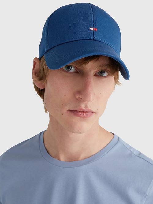 Tommy Hilfiger Organic Pamuklu Flag Embroidery Cap Şapka Erkek Mavi | TH450EJV