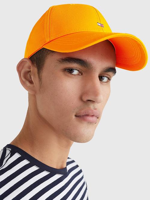 Tommy Hilfiger Organic Pamuklu Flag Embroidery Cap Şapka Erkek Turuncu | TH632KDO