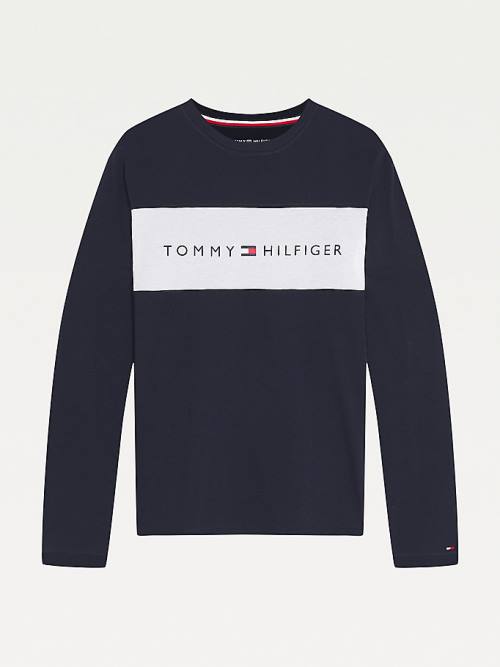 Tommy Hilfiger Organic Pamuklu Long Sleeve Pijama Erkek Mavi | TH514UAE