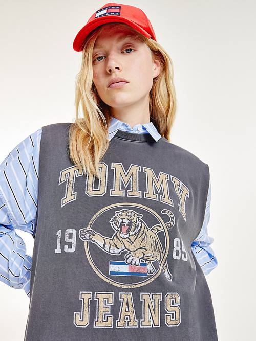 Tommy Hilfiger Organic Pamuklu Midi Elbise Kadın Siyah | TH390OGF