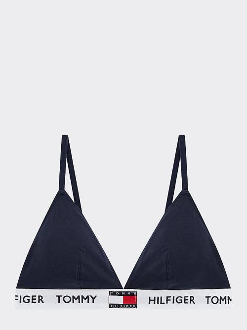 Tommy Hilfiger Organic Pamuklu Padded Triangle Bra İç Giyim Kadın Mavi | TH215NTK