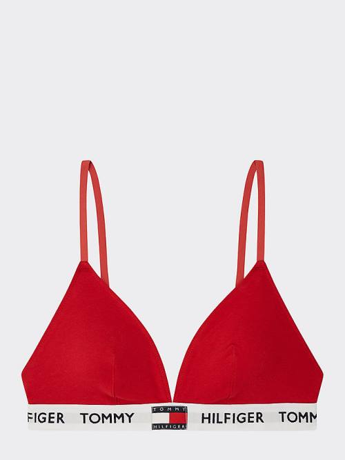 Tommy Hilfiger Organic Pamuklu Padded Triangle Bra İç Giyim Kadın Kırmızı | TH235BHI