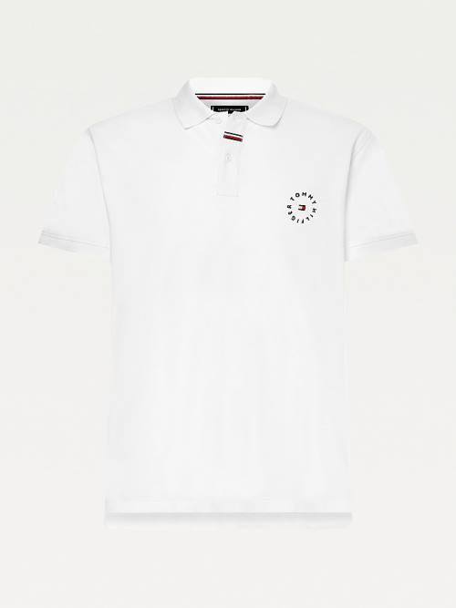 Tommy Hilfiger Organic Pamuklu Pique Regular Fit Polo Yaka Tişört Erkek Beyaz | TH392LQV