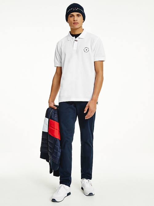 Tommy Hilfiger Organic Pamuklu Pique Regular Fit Polo Yaka Tişört Erkek Beyaz | TH392LQV