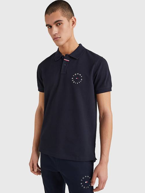 Tommy Hilfiger Organic Pamuklu Pique Regular Fit Polo Yaka Tişört Erkek Mavi | TH913IWS