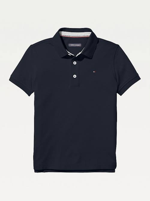 Tommy Hilfiger Organic Pamuklu Polo Shirt Tişört Kiz Çocuk Mavi | TH025AMJ