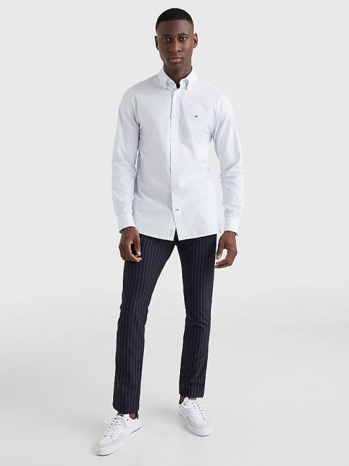 Tommy Hilfiger Organic Pamuklu Poplin Regular Fit Gömlek Erkek Mavi | TH278KNA