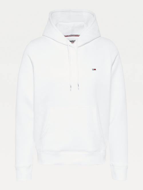 Tommy Hilfiger Organic Pamuklu Regular Fit Kapüşonlu Sweatshirt Kadın Beyaz | TH186FNG