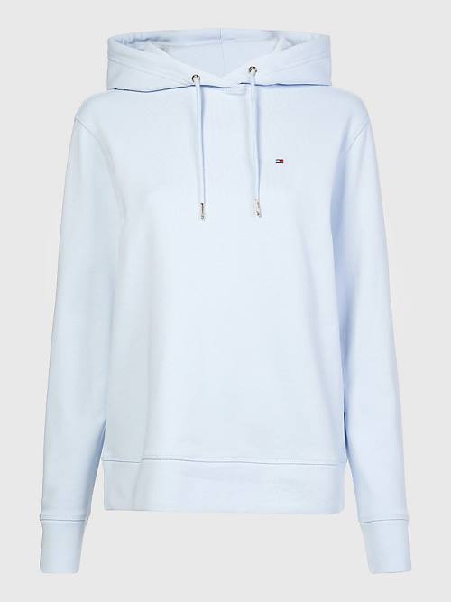 Tommy Hilfiger Organic Pamuklu Regular Fit Kapüşonlu Sweatshirt Kadın Mavi | TH630WOT