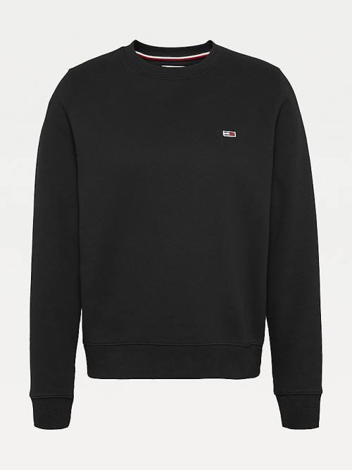 Tommy Hilfiger Organic Pamuklu Regular Fit Fleece Sweatshirt Kadın Siyah | TH986CQT