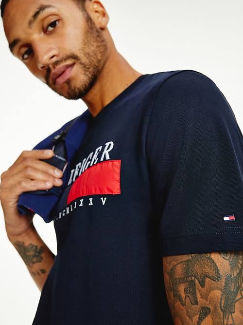 Tommy Hilfiger Organic Pamuklu Relaxed Fit Tişört Erkek Mavi | TH071WSF