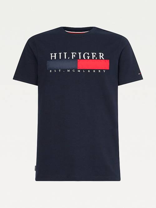 Tommy Hilfiger Organic Pamuklu Relaxed Fit Tişört Erkek Mavi | TH071WSF