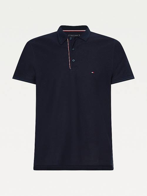 Tommy Hilfiger Organic Pamuklu Slim Fit Polo Yaka Tişört Erkek Mavi | TH051ERI