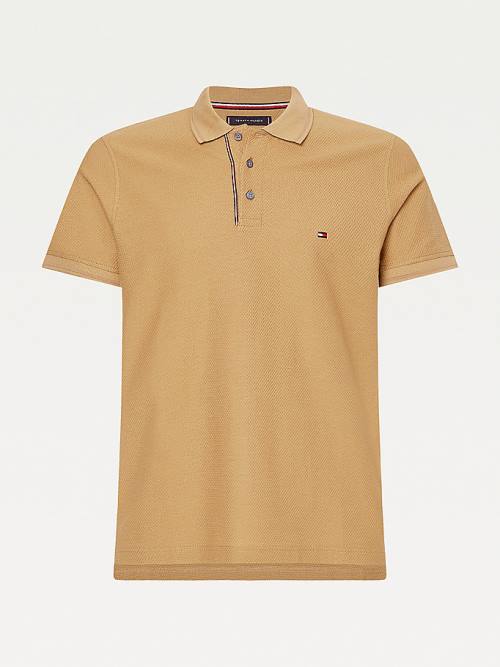 Tommy Hilfiger Organic Pamuklu Slim Fit Polo Yaka Tişört Erkek Kahverengi | TH752UAW