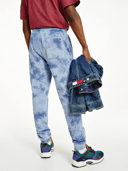 Tommy Hilfiger Organic Pamuklu Tie-Dye Slim Fit Joggers Pantolon Erkek Mavi | TH830JLC